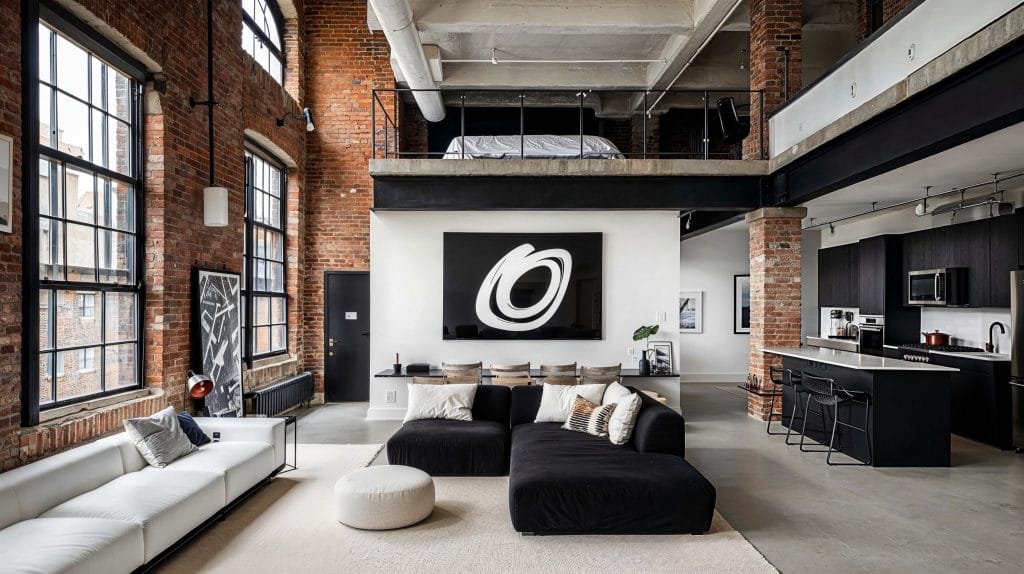 Industrial design elements in a loft interior by Decorilla