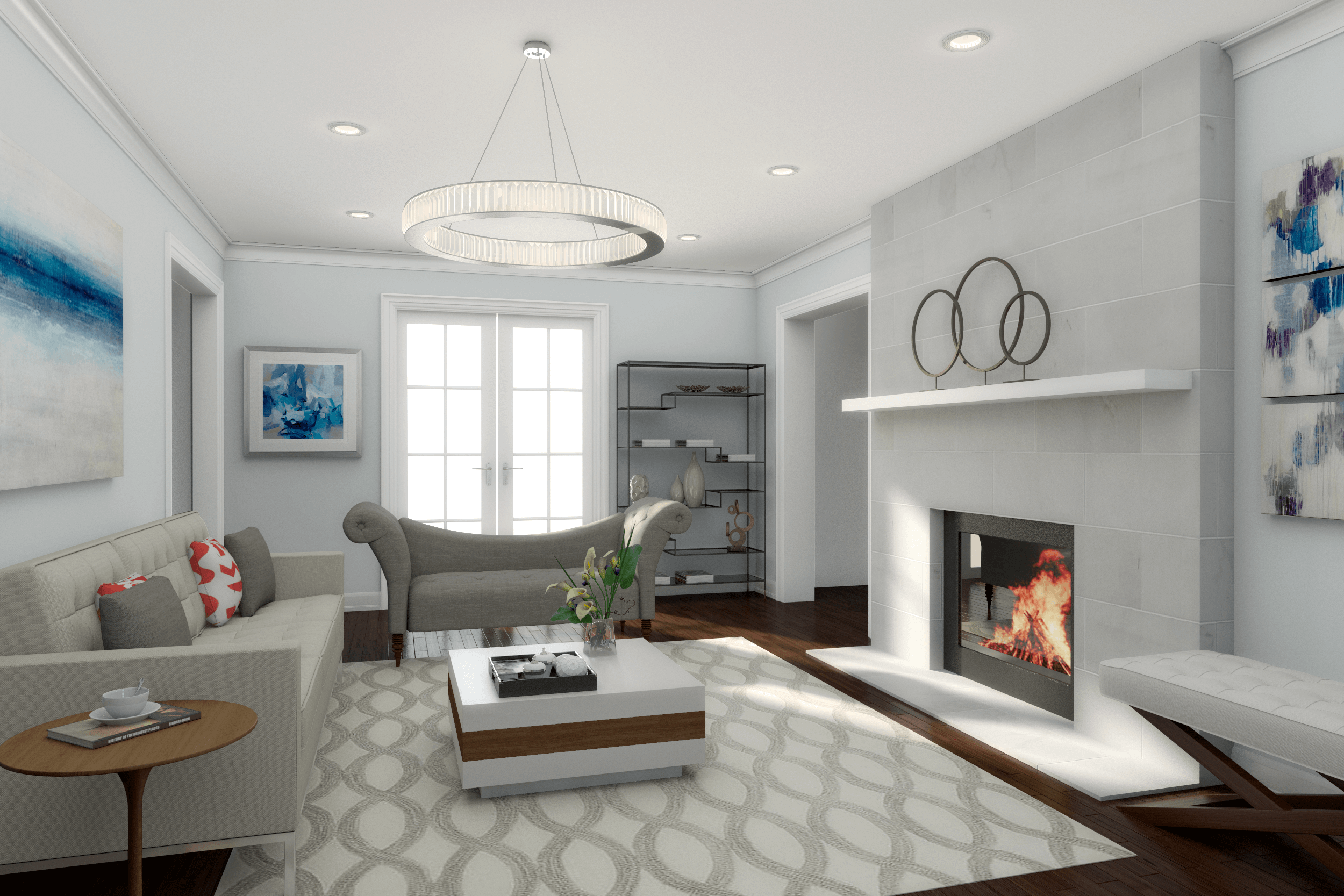 How to get a high end contemporary living room  design  on a 