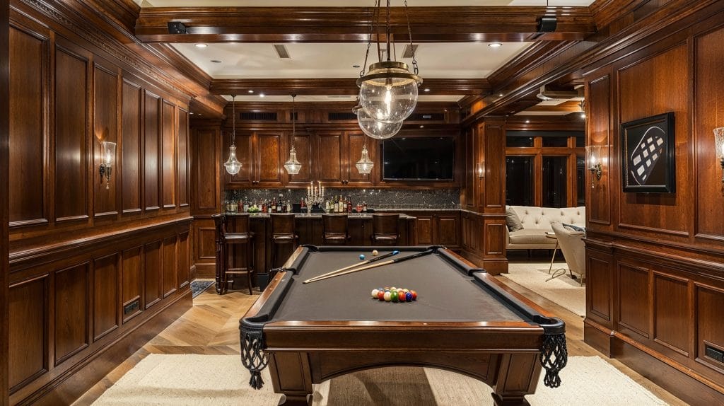 Large man cave design ideas by Decorilla