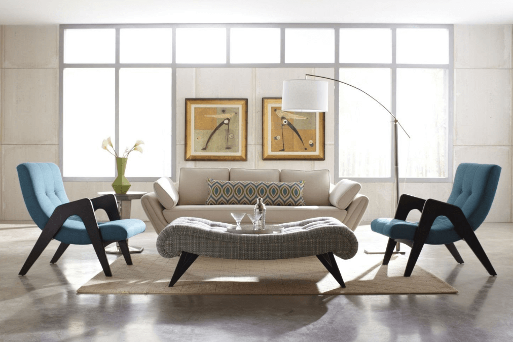 Before & After: Mid Century Modern Living Room Design Online - Decorilla