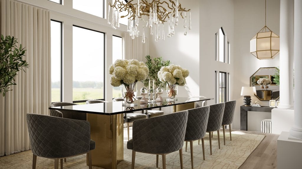 Stylish dining room by Decorilla interior designer, Ibrahim H.