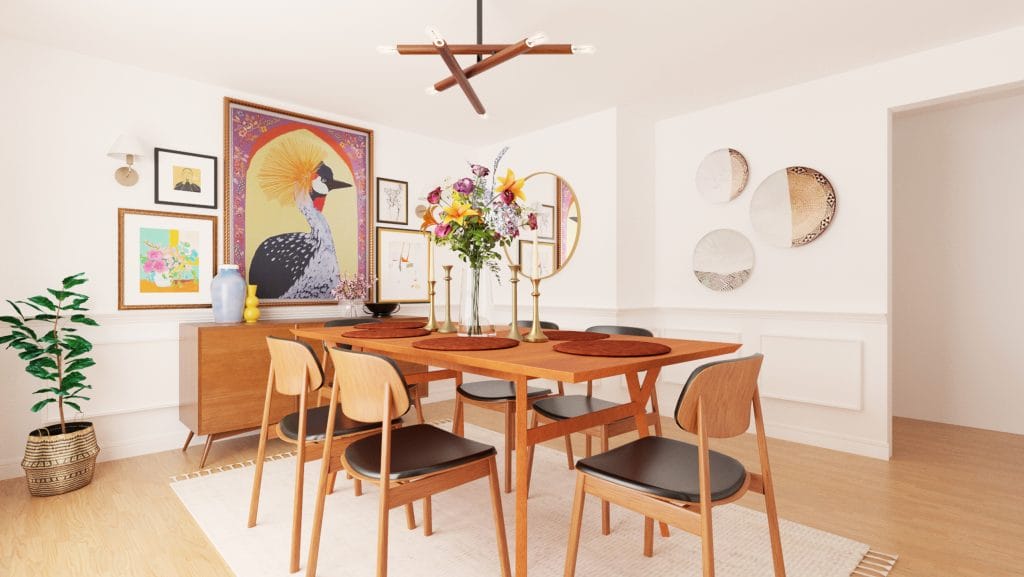 Tropical dining room by Decorilla designer, Liliana S.