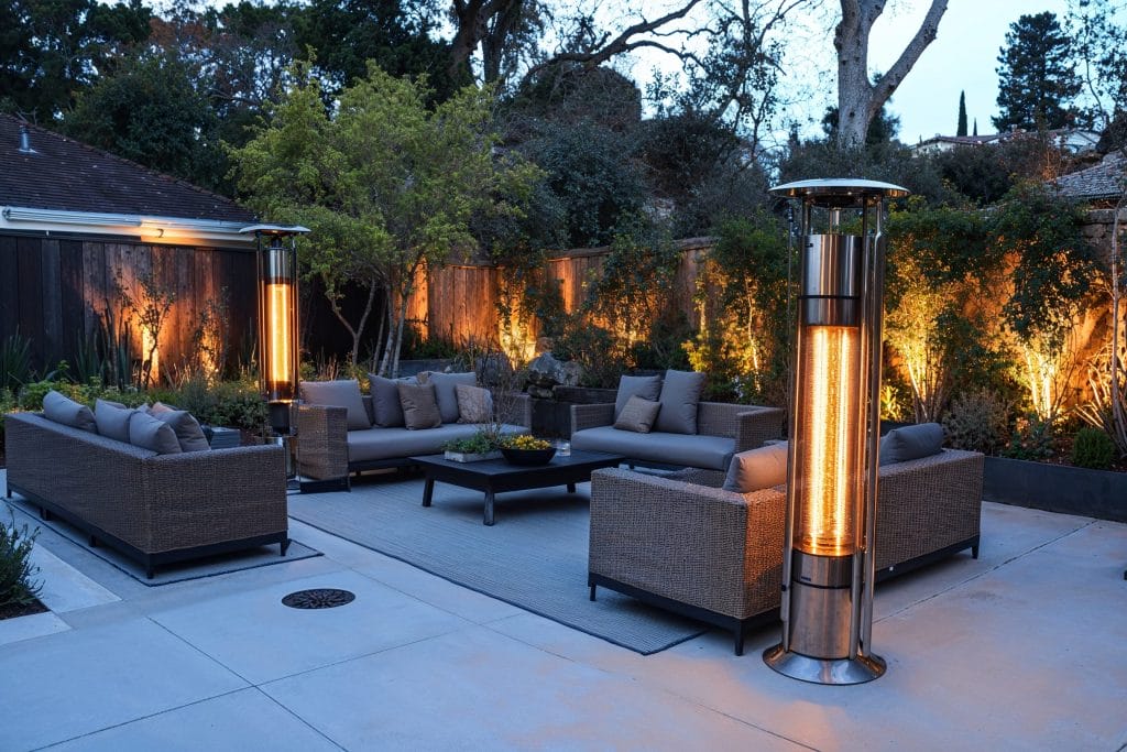 Patio lighting scheme in a backyard Decorilla