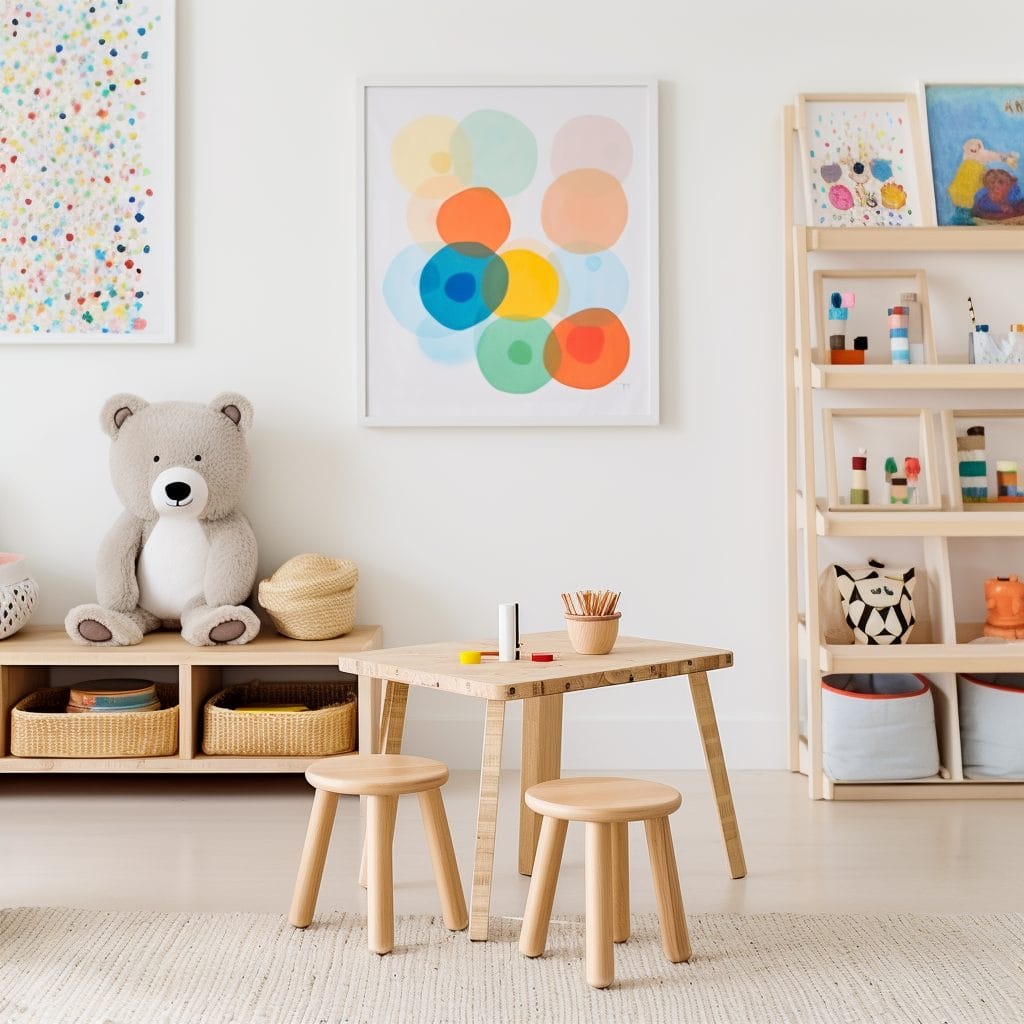 Tactically organized kids playroom by Decorilla