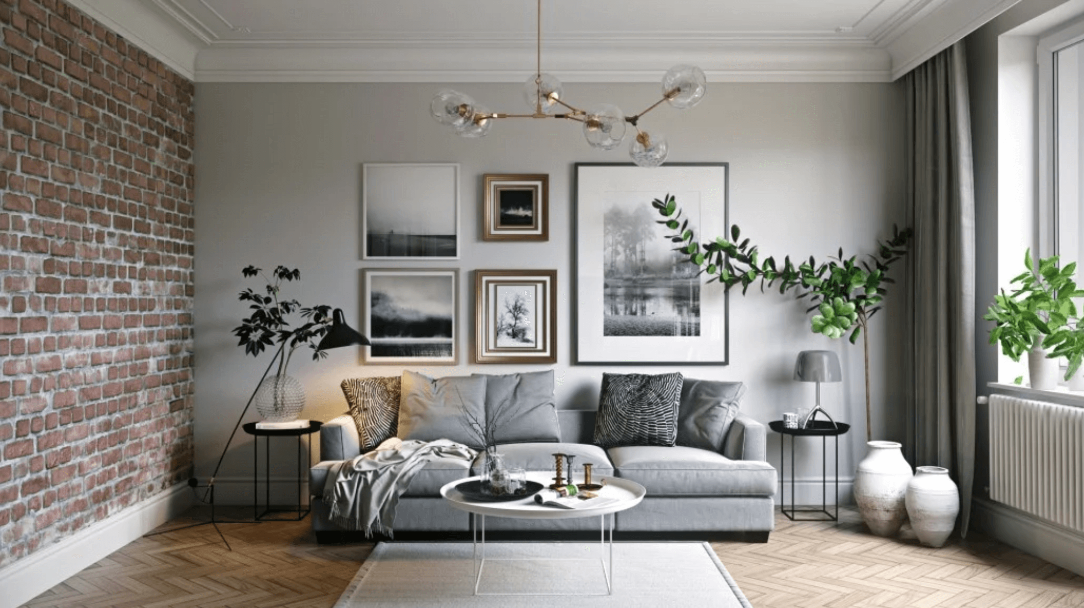 Gray Living Room Interior Design - Living Room Ideas
