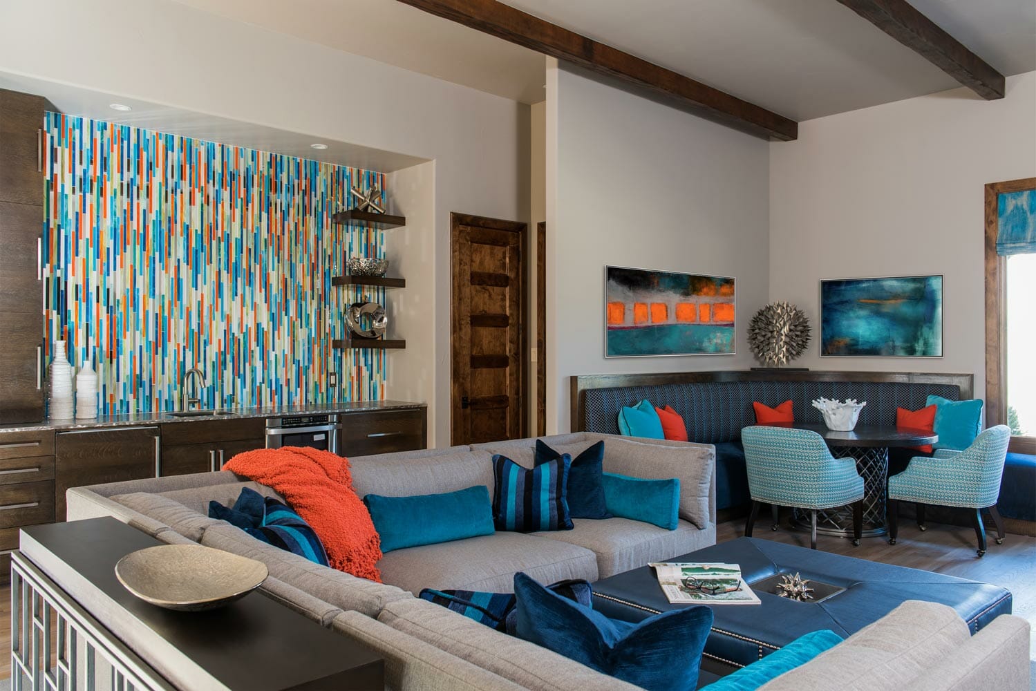 Dallas Interior Designers Barbara Gilbert Colorful Contemporary Living Room 