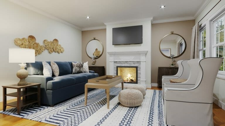 Before & After: Elegant Transitional Online Living Room Design ...