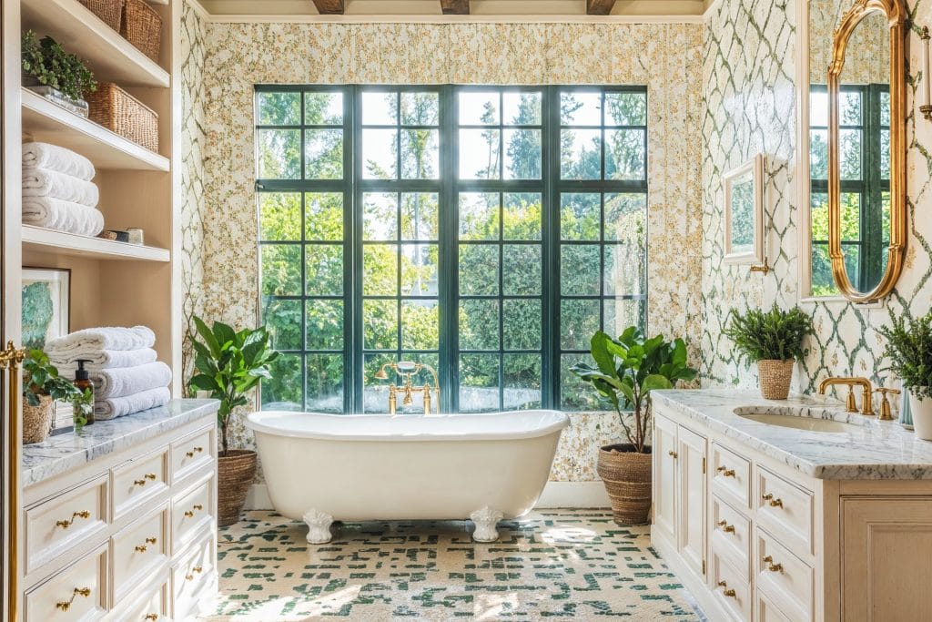 Maximalist bathroom remodeling by Decorilla