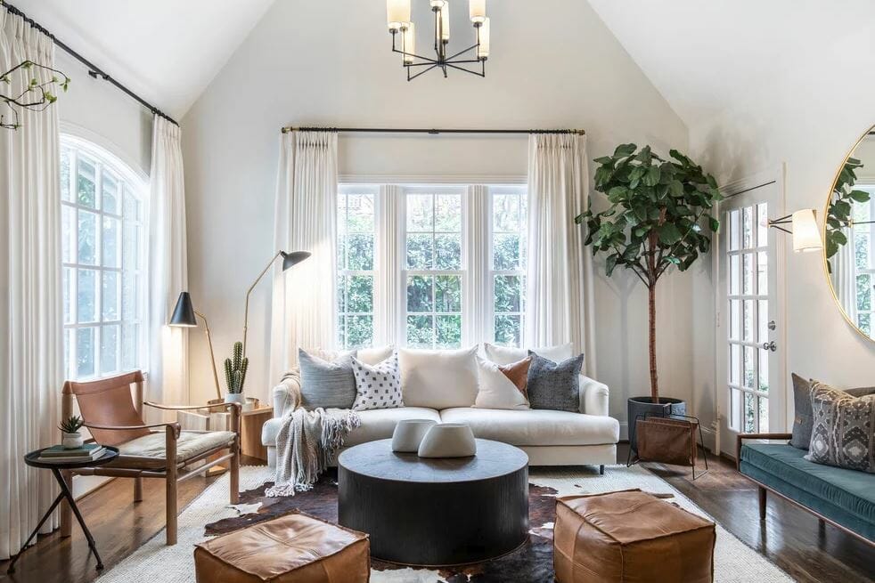Before & After: Transitional Living Room Online Interior Design -