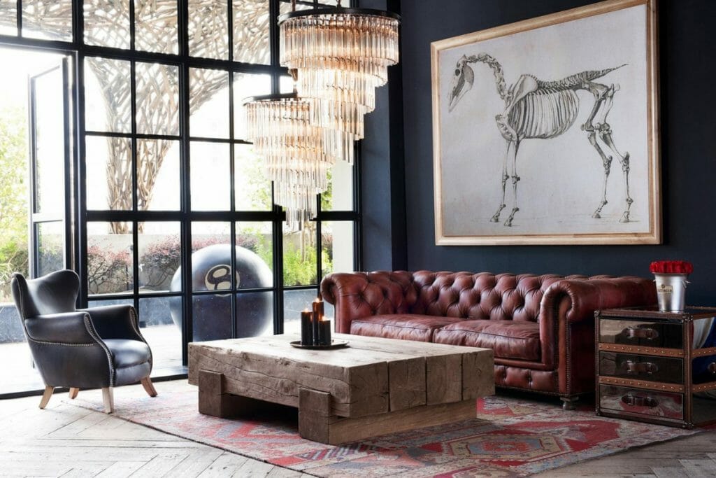 Before After Bold And Stylish Bachelor Pad Design Decorilla Online   Masculine Transitional Living Room Design 1024x683 