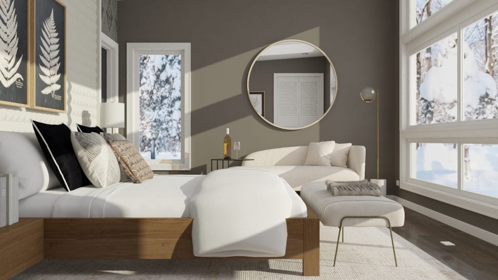 Snowy bedroom by Decorilla's top Scottsdale interior designer, Arlene D.