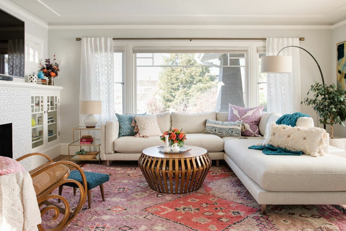 vintage bohemian inspired living area