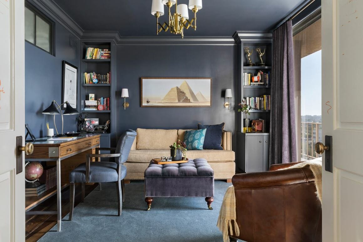 Комната кабинет с диваном дизайн фото
