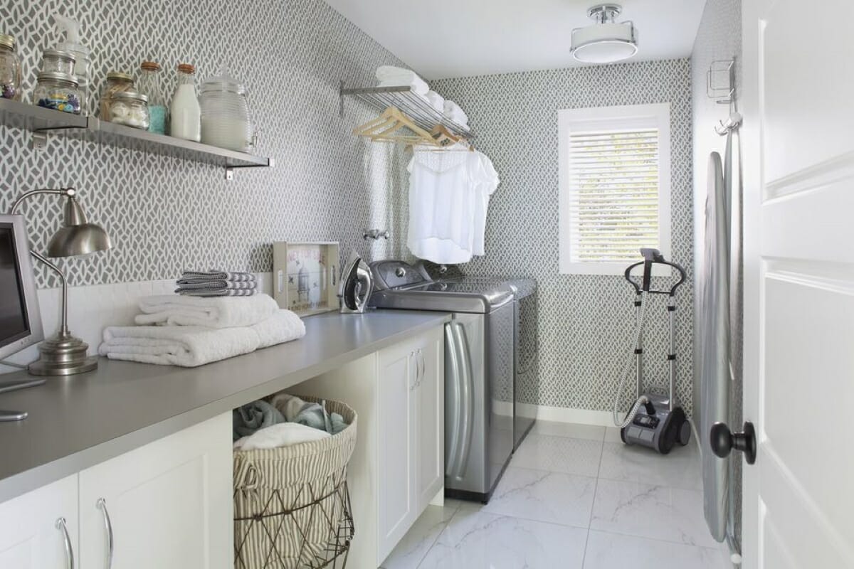 Hanging clothes laundry room ideas