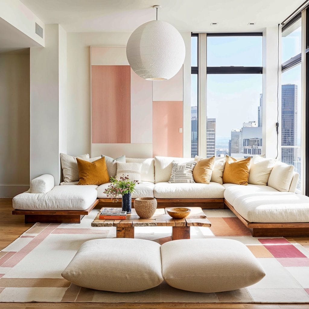 NYC loft living room interior design by Decorilla