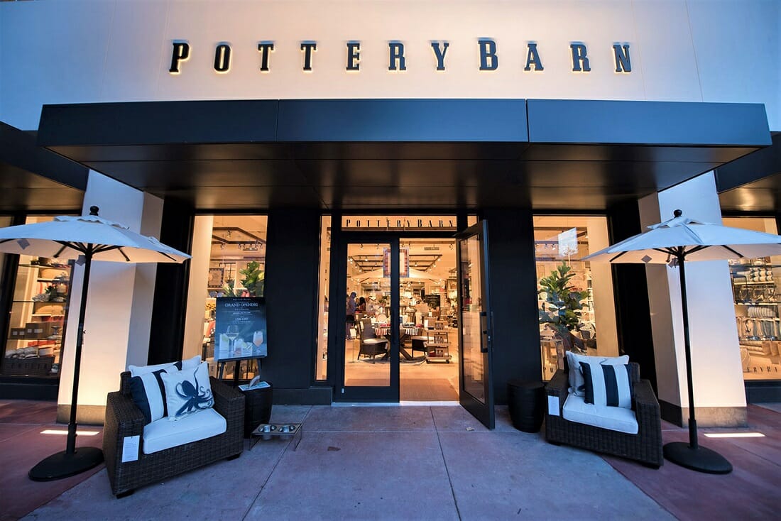 pottery barn home décor Black Friday store front