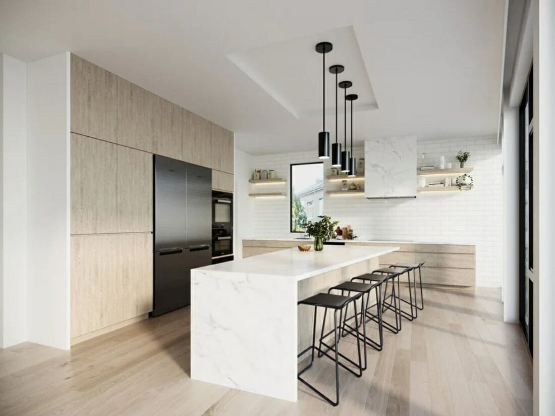 Before & After: Modern White Kitchen Design Online - Decorilla
