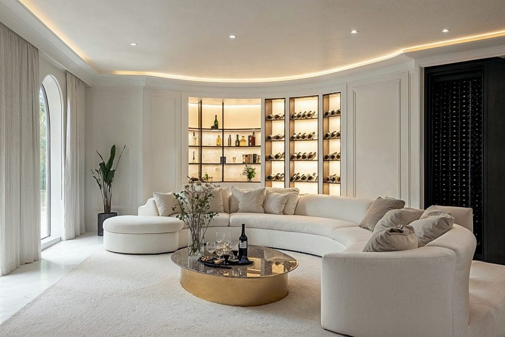 Elegant white living room by Decorilla's top Columbus interior designers near you