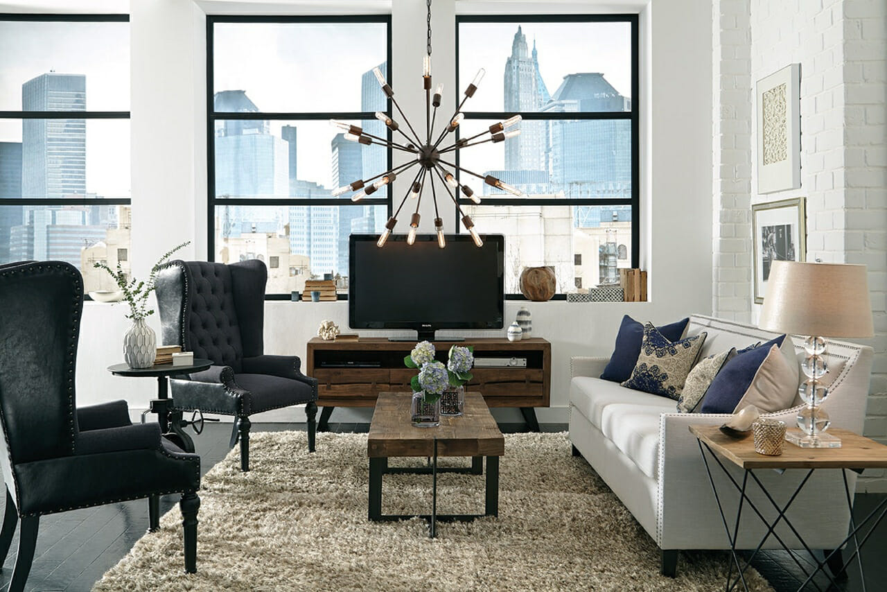 modern farmhouse living room decor for a city loft by luca c