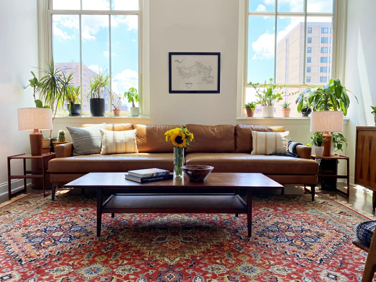 modern boho living room rug