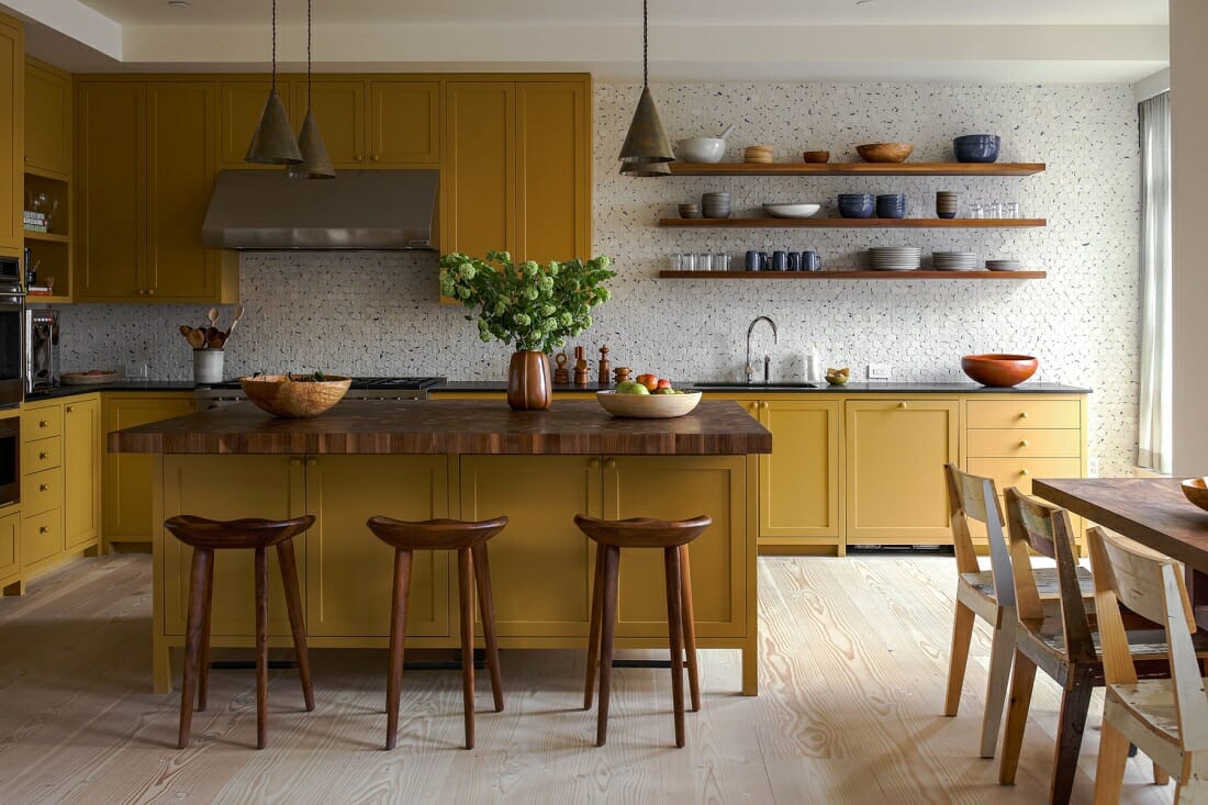 Bright Mustard Yellow Kitchen Cabinets Studio Shamshiri 