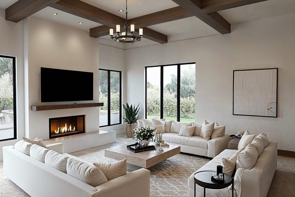 Modern minimalist living room by top Indianapolis interior designers in Decorilla