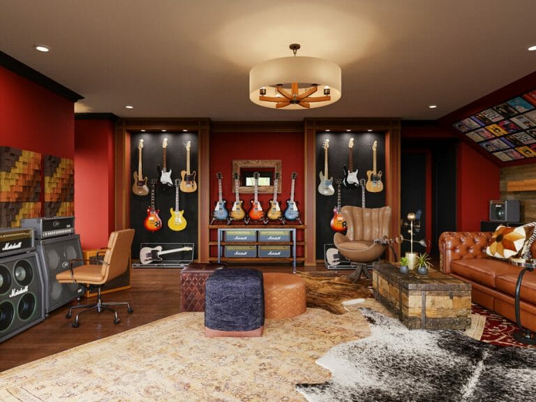 Before & After: Eclectic Music Room At Home - Decorilla Online Interior ...