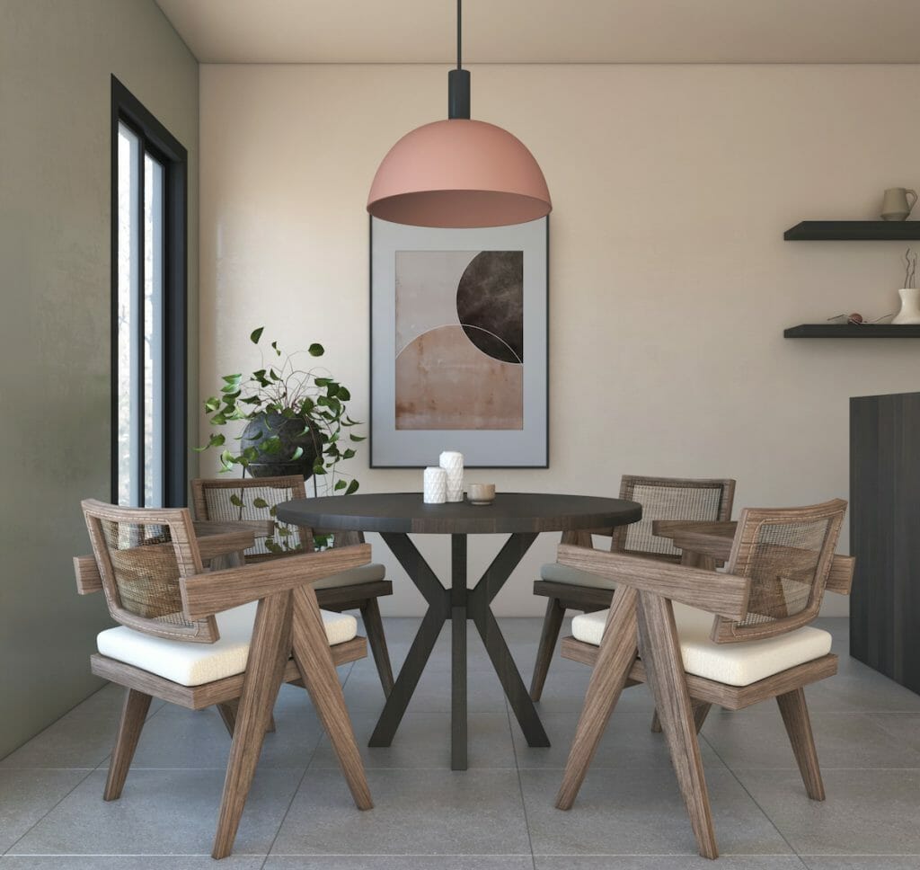 15 Breakfast Nook Ideas To Kickstart Your Day Decorilla Online   Rose Gold Breakfast Nook Lighting Ideas By Decorilla Designer Shofy D.  1024x968 