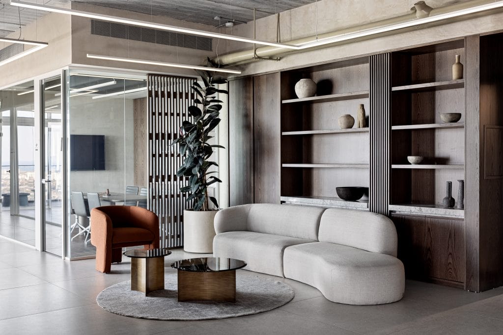 Contemporary office lounge by Decorilla designer, Yosef R.