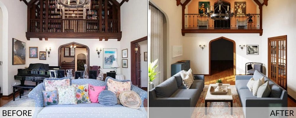 Tudor house interior before and after design by Decorilla