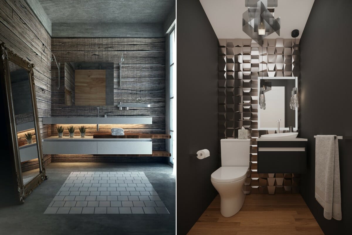 Modern dark interior design bathrooms - Ibrahim H and Wanda P