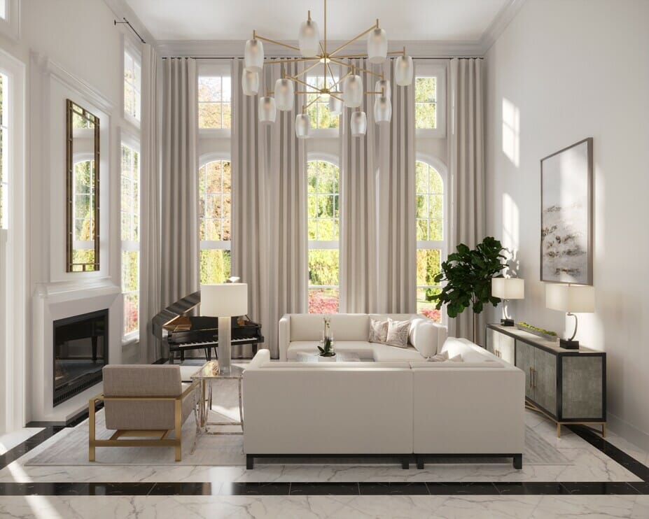 white living room designs 2024
