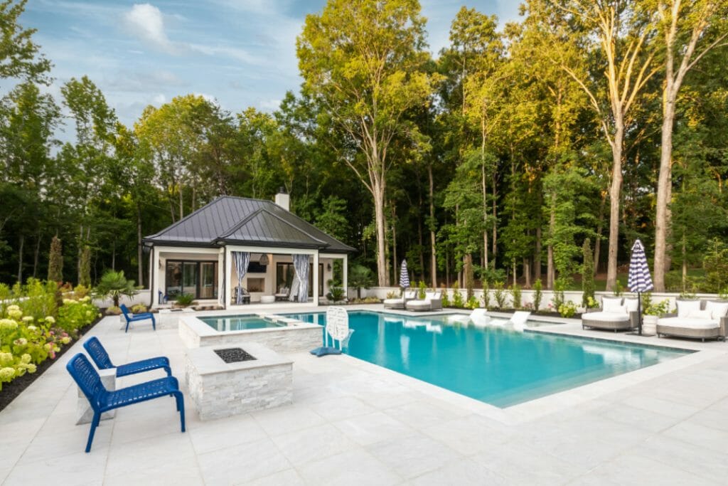 Before & After: Tranquil Outdoor Living Spaces with a Pool - Decorilla ...