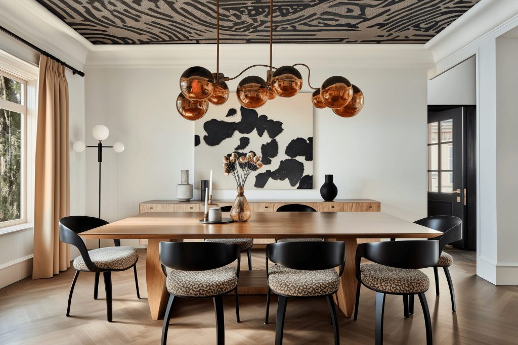 Modern vs contemporary interior design in a dining room by Decorilla