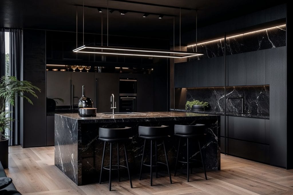 A sleek minimalist kitchen design by Decorilla