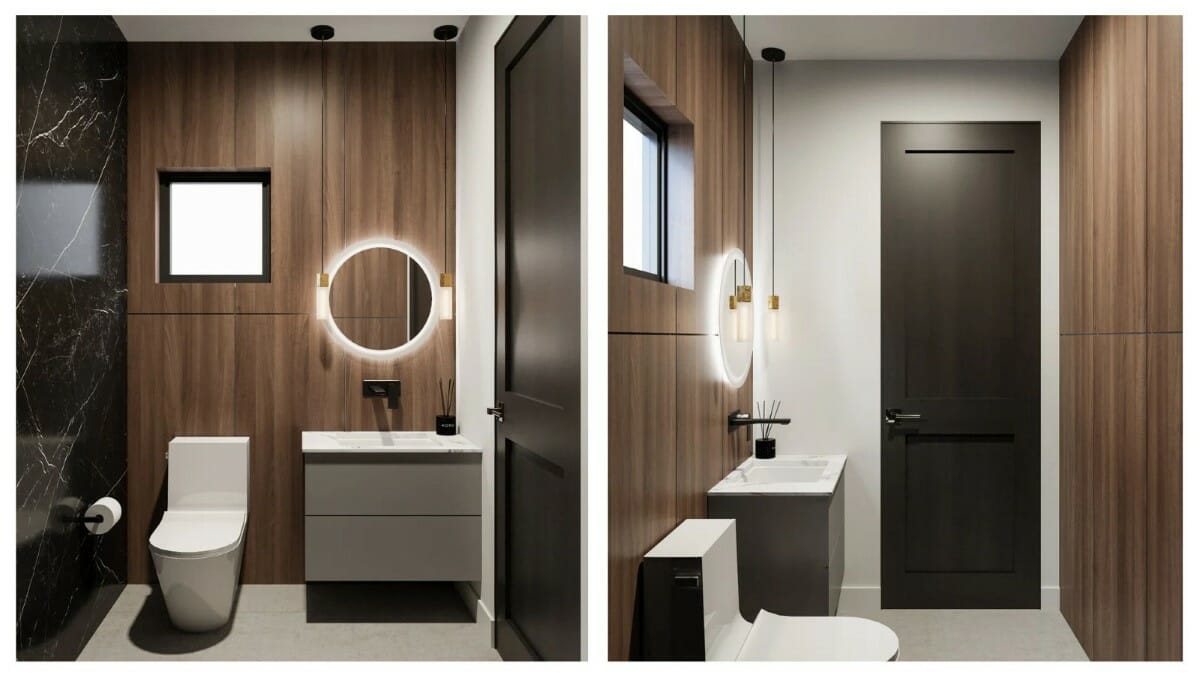 Before & After: Sleek Modern Kitchen and Bathroom Design - Decorilla ...