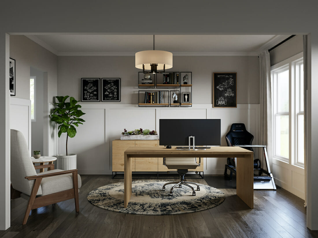 Transformed Dining Room Into Home Office By Decorilla 