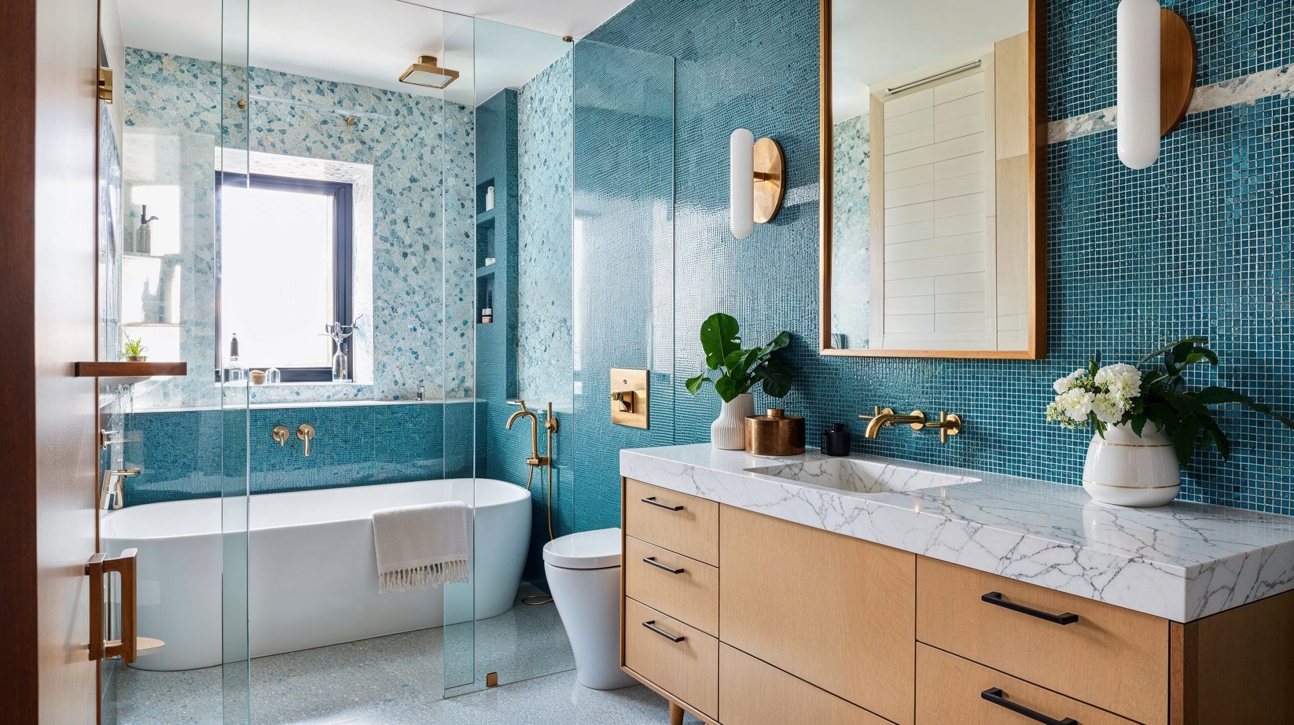 Brushed Antique Bathtub Accessories Set Blue and White Porcelain Solid  Brass Bathroom Hardware Set Wall-Mounted Crystal Bathroom Accessories Set