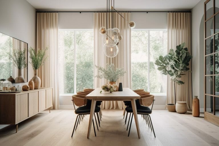Scandinavian Dining Room With Light Wood Tones 768x512 