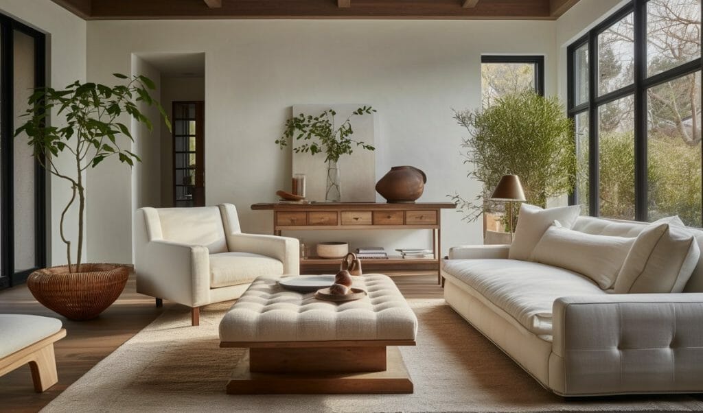 Mediterranean Style Living Room With Organic Decor 1024x602 