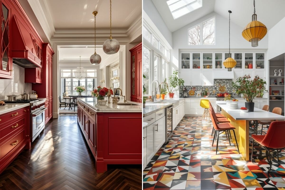 Red kitchen design ideas in trend 2023