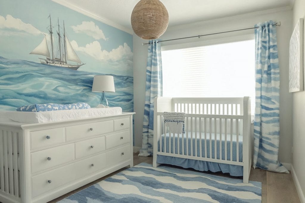 Ocean-themed nursery interior design by Decorilla