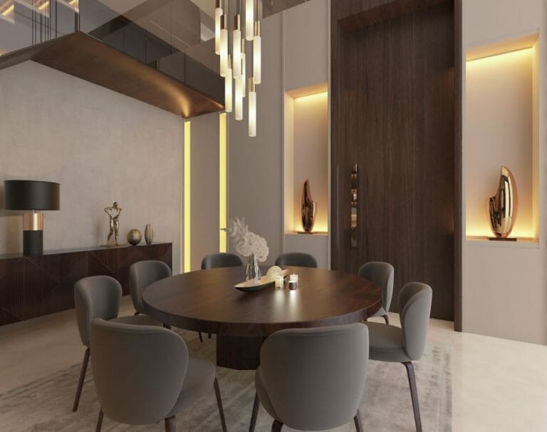 Dining Room Trends 2024 Tasteful Fashion Meets Function Decorilla   Dining Room Lighting Trends 2024 By Decorilla Designer Nathalie L 768x606 