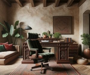 Texture Rich Home Office Trends 2024 300x251 