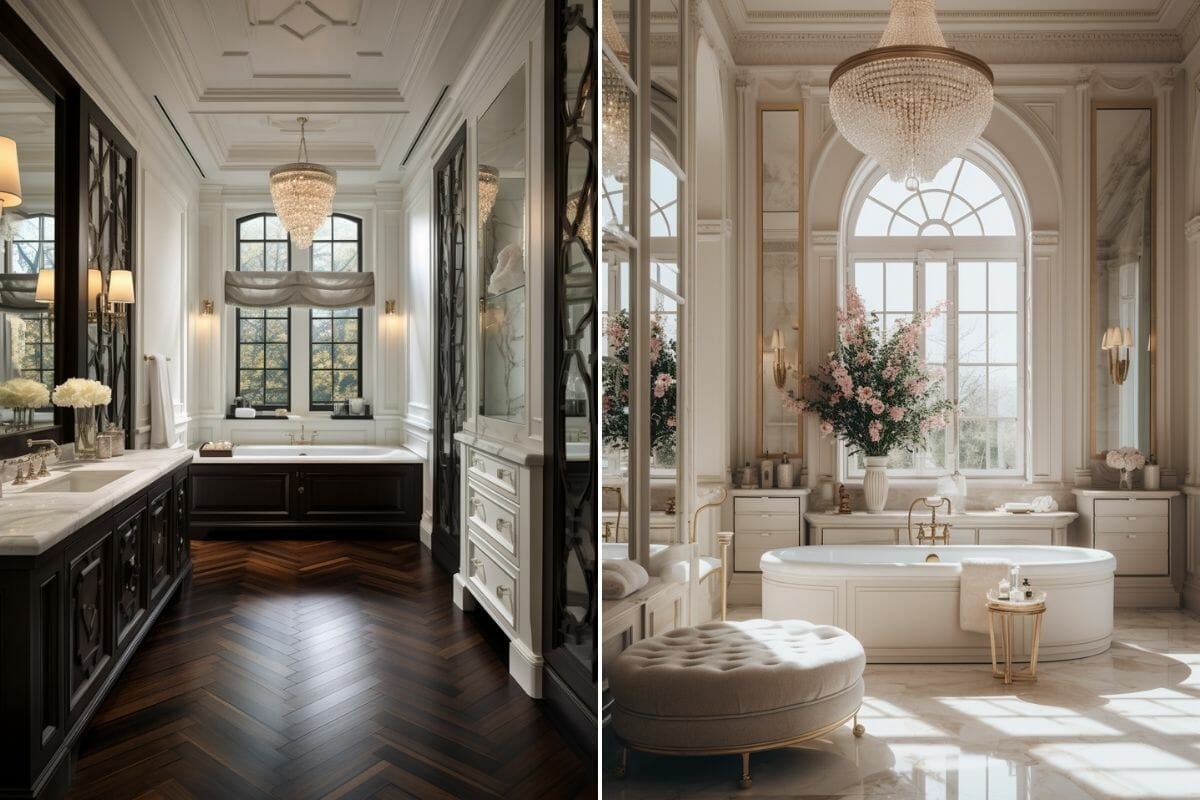Before & After: Glam Bathroom Design in Black Marble - Decorilla