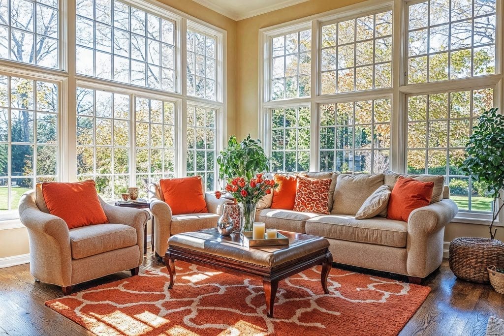 A traditional sunroom by Decorilla