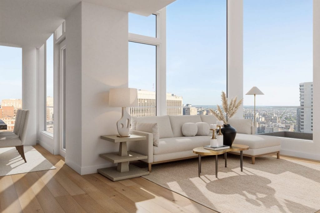 Luxe Nordic NYC apartment decor by Decorilla