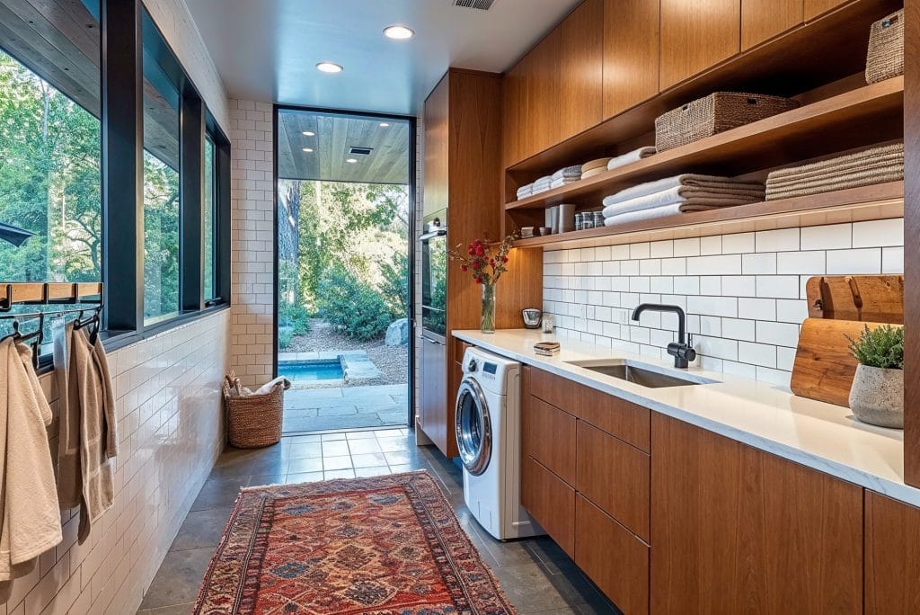 Mid-century modern design in a laundry room by Decorilla