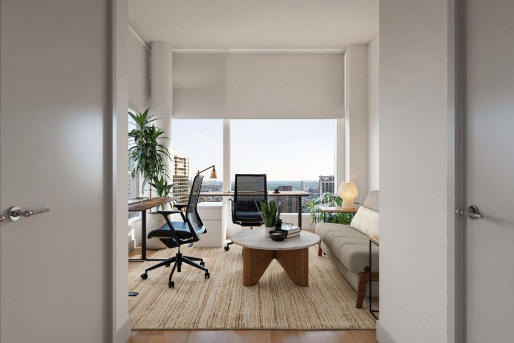 NYC apartment decor in a home office by Decorilla