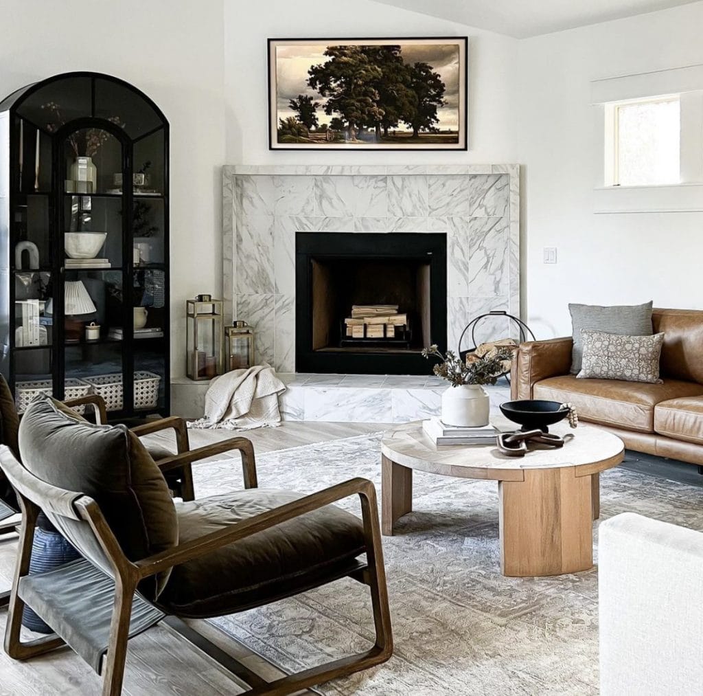 Digital art for living rooms, interior design by Decorilla